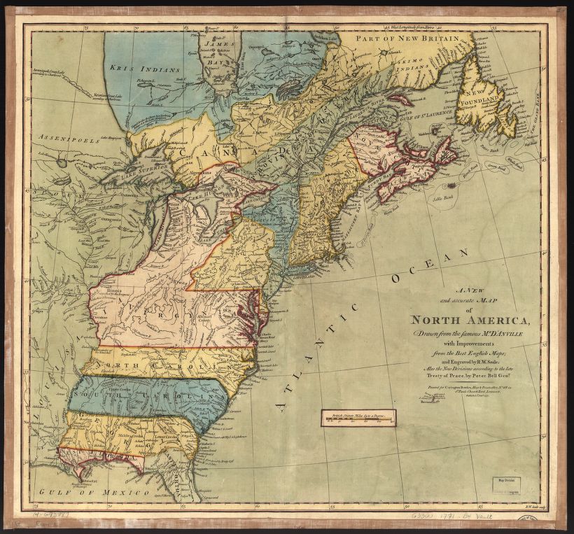 A new and accurate map of North America, 1771, Library of Congress